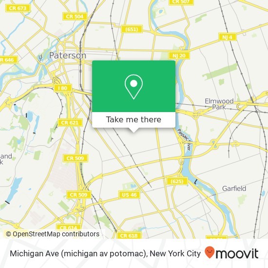 Mapa de Michigan Ave (michigan av potomac), Paterson, NJ 07503