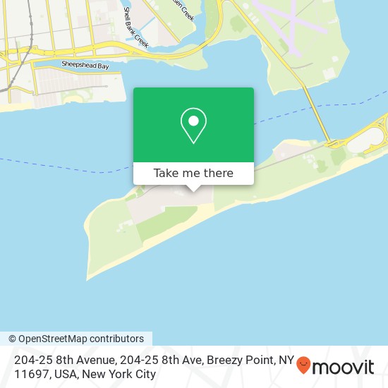 Mapa de 204-25 8th Avenue, 204-25 8th Ave, Breezy Point, NY 11697, USA