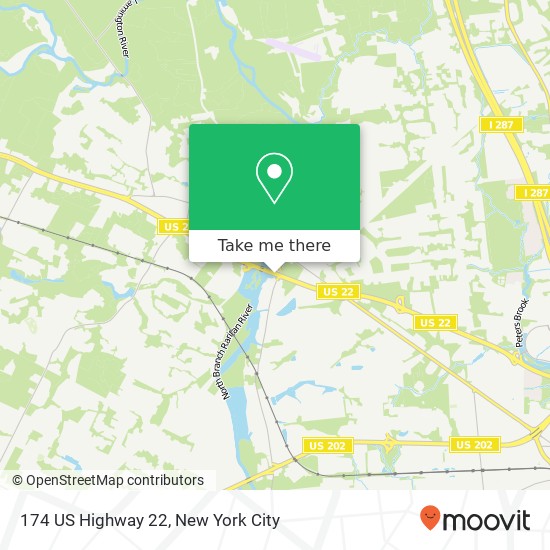 Mapa de 174 US Highway 22, Bridgewater, NJ 08807