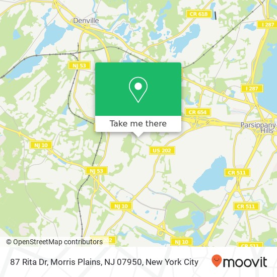 Mapa de 87 Rita Dr, Morris Plains, NJ 07950