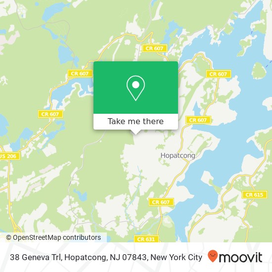 Mapa de 38 Geneva Trl, Hopatcong, NJ 07843