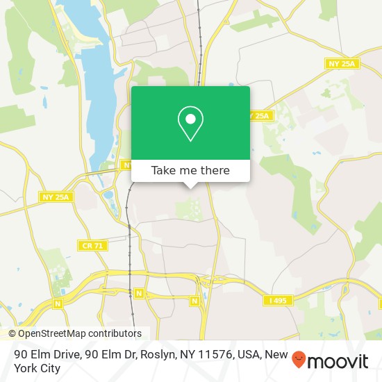 90 Elm Drive, 90 Elm Dr, Roslyn, NY 11576, USA map