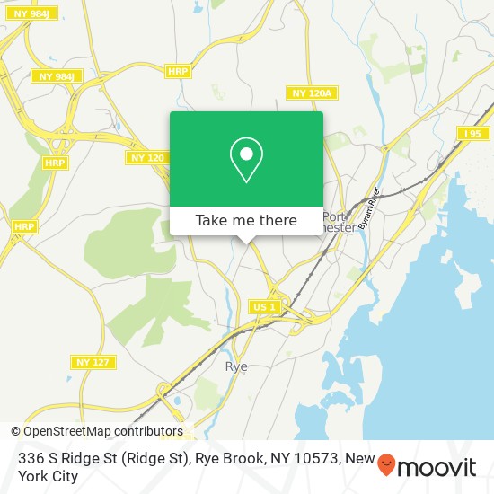 Mapa de 336 S Ridge St (Ridge St), Rye Brook, NY 10573