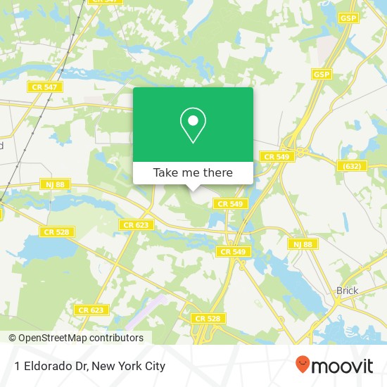 Mapa de 1 Eldorado Dr, Lakewood, NJ 08701