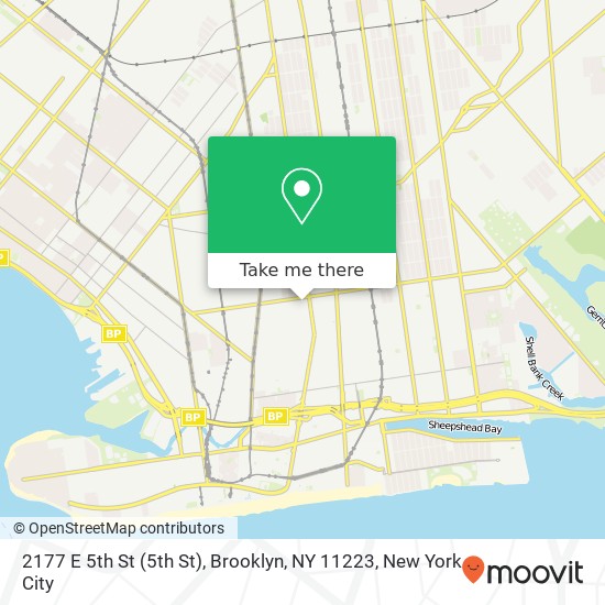 Mapa de 2177 E 5th St (5th St), Brooklyn, NY 11223
