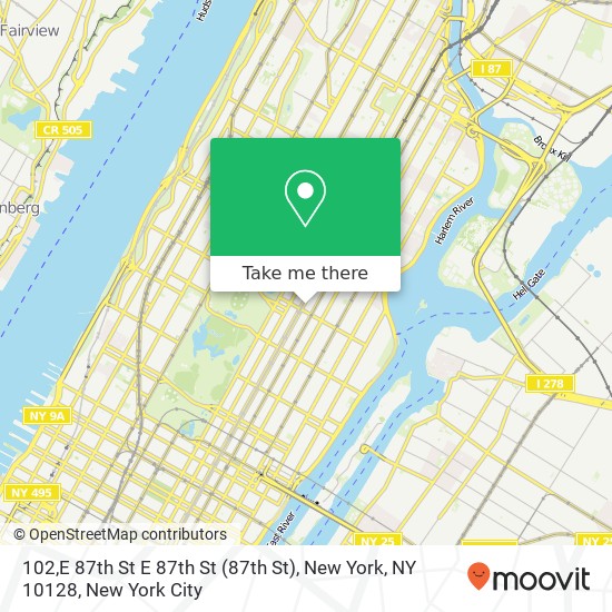 Mapa de 102,E 87th St E 87th St (87th St), New York, NY 10128