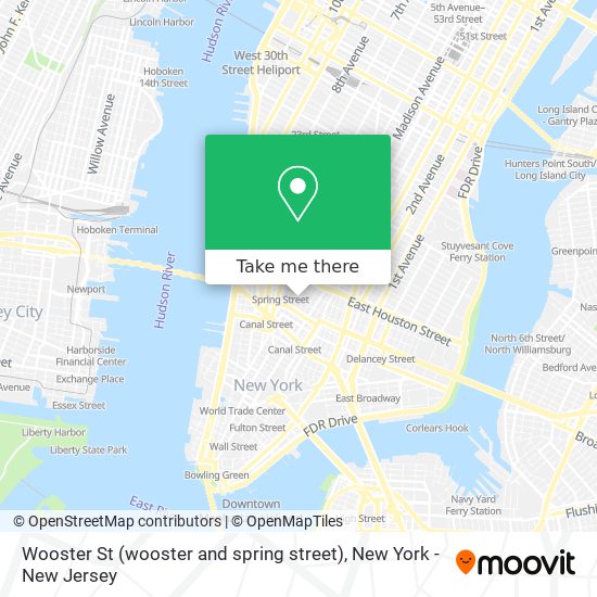 Mapa de Wooster St (wooster and spring street)