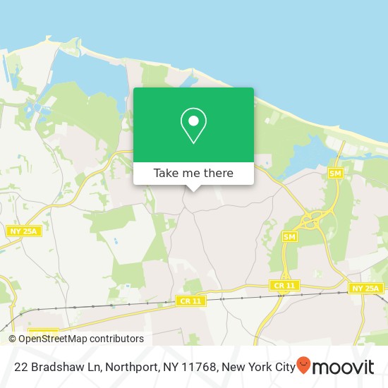 Mapa de 22 Bradshaw Ln, Northport, NY 11768