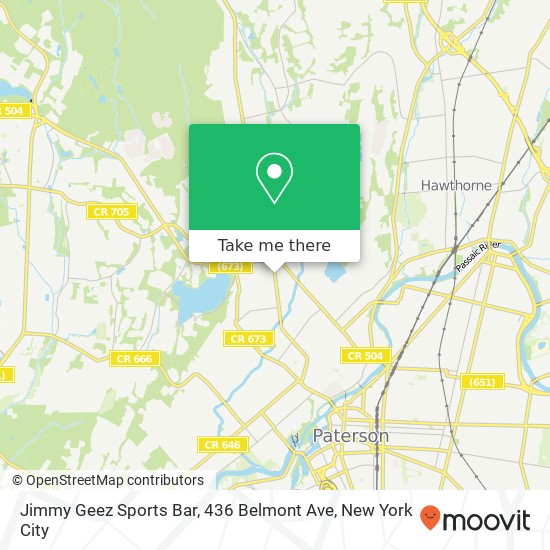 Mapa de Jimmy Geez Sports Bar, 436 Belmont Ave