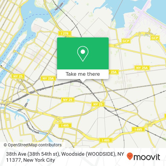 38th Ave (38th 54th st), Woodside (WOODSIDE), NY 11377 map