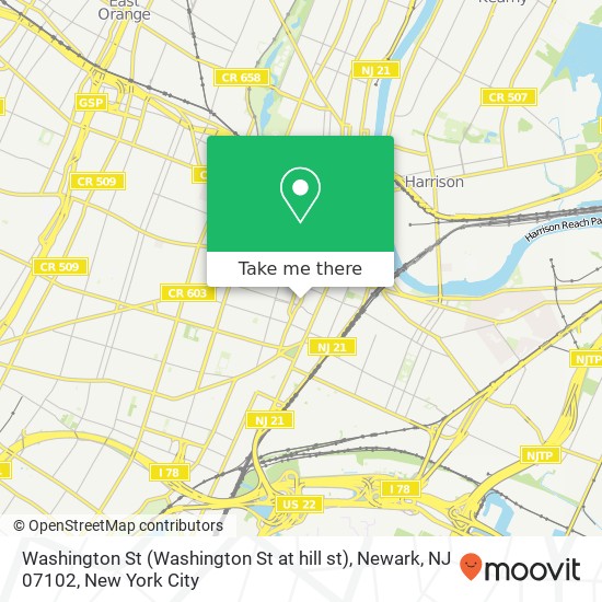 Washington St (Washington St at hill st), Newark, NJ 07102 map