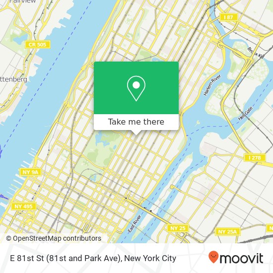 E 81st St (81st and Park Ave), New York, NY 10028 map