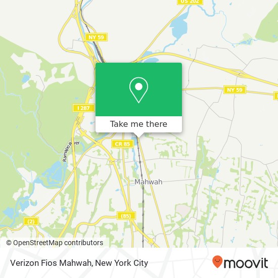 Mapa de Verizon Fios Mahwah
