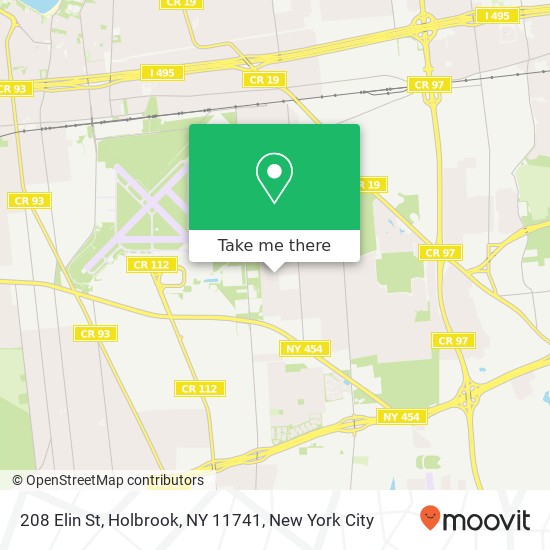 Mapa de 208 Elin St, Holbrook, NY 11741