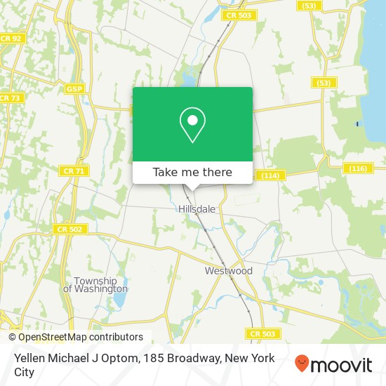 Mapa de Yellen Michael J Optom, 185 Broadway