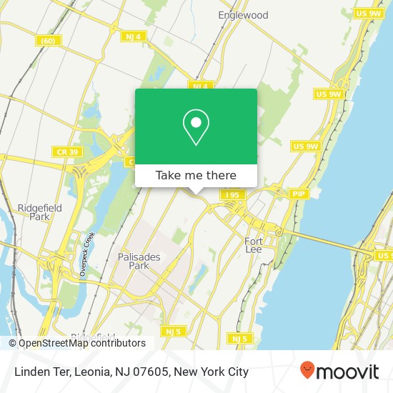 Mapa de Linden Ter, Leonia, NJ 07605