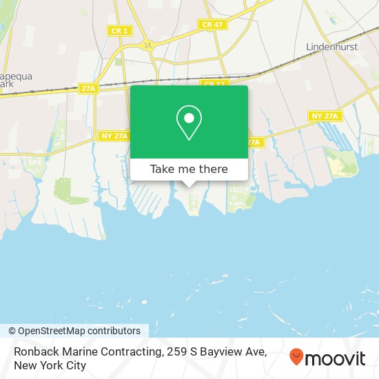 Mapa de Ronback Marine Contracting, 259 S Bayview Ave