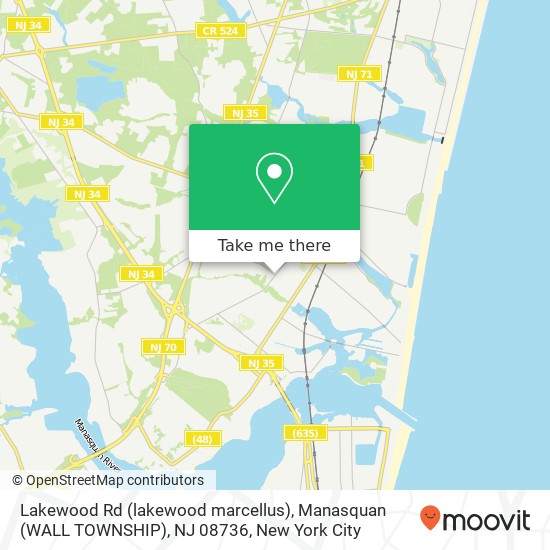 Mapa de Lakewood Rd (lakewood marcellus), Manasquan (WALL TOWNSHIP), NJ 08736