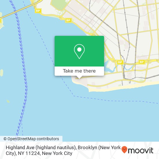 Mapa de Highland Ave (highland nautilus), Brooklyn (New York City), NY 11224