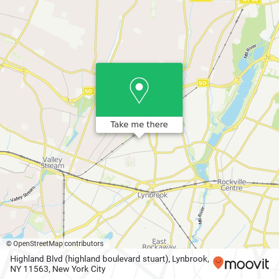 Mapa de Highland Blvd (highland boulevard stuart), Lynbrook, NY 11563