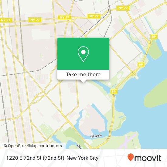 Mapa de 1220 E 72nd St (72nd St), Brooklyn, NY 11234