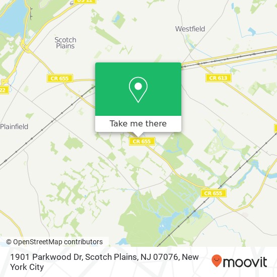 Mapa de 1901 Parkwood Dr, Scotch Plains, NJ 07076