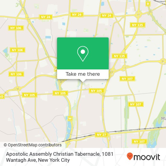 Mapa de Apostolic Assembly Christian Tabernacle, 1081 Wantagh Ave