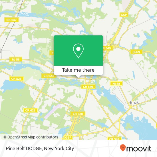 Mapa de Pine Belt DODGE, 1400 RT-88
