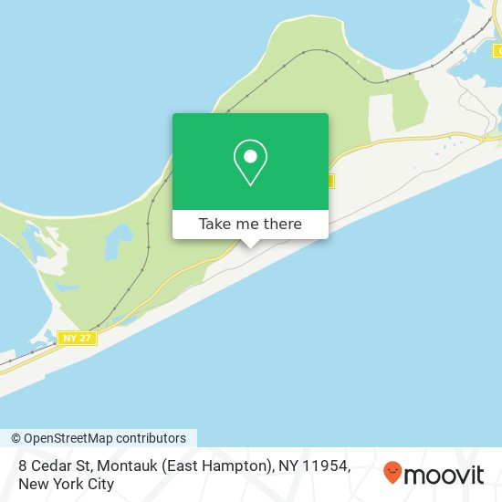 Mapa de 8 Cedar St, Montauk (East Hampton), NY 11954
