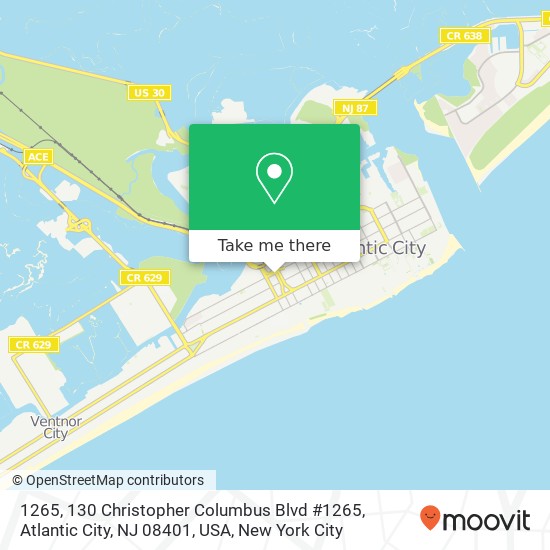 1265, 130 Christopher Columbus Blvd #1265, Atlantic City, NJ 08401, USA map