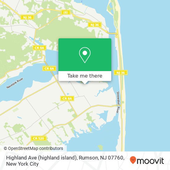 Highland Ave (highland island), Rumson, NJ 07760 map