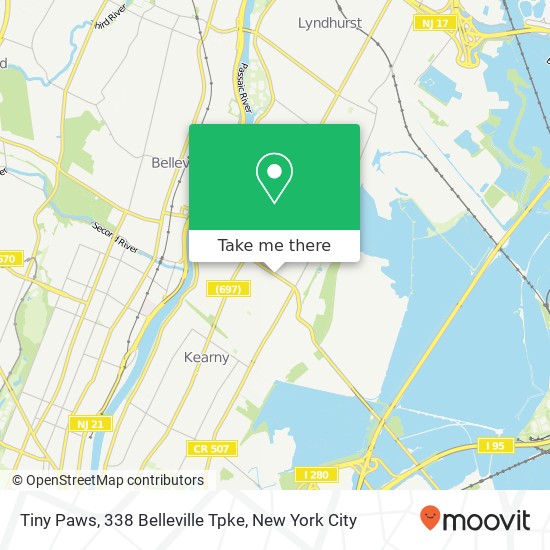 Mapa de Tiny Paws, 338 Belleville Tpke