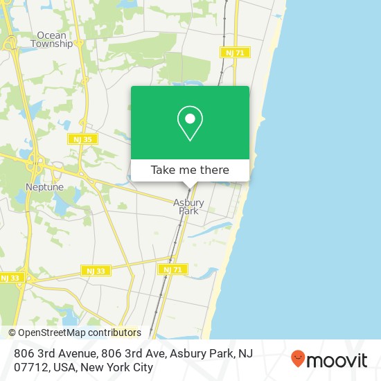 Mapa de 806 3rd Avenue, 806 3rd Ave, Asbury Park, NJ 07712, USA