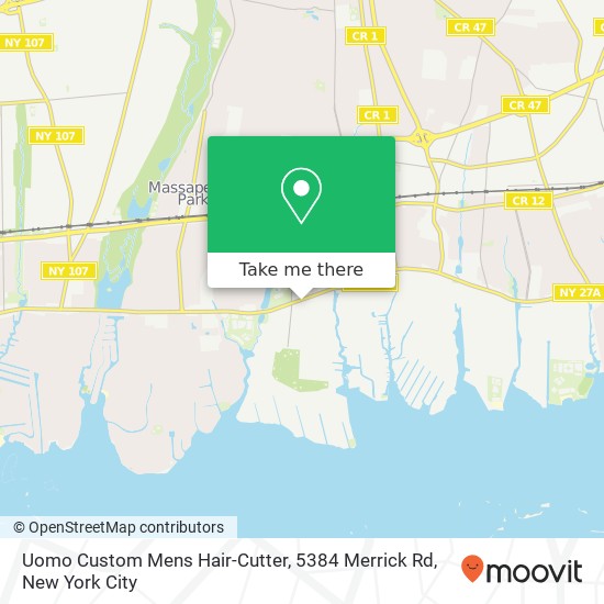 Mapa de Uomo Custom Mens Hair-Cutter, 5384 Merrick Rd