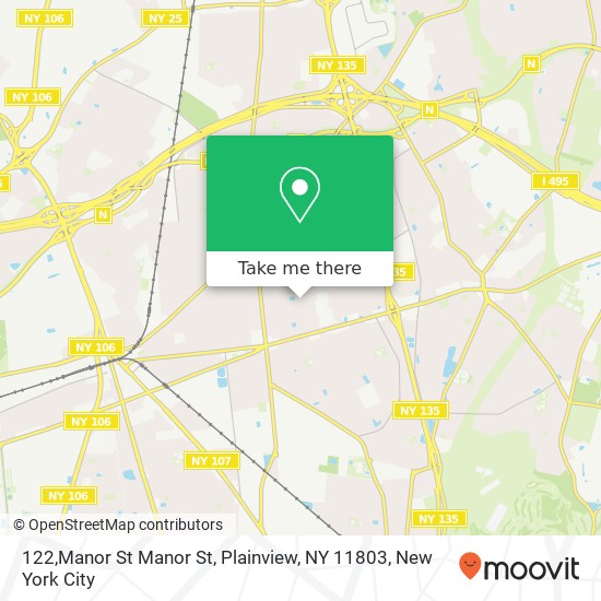 Mapa de 122,Manor St Manor St, Plainview, NY 11803