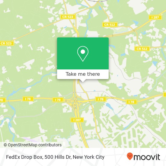 Mapa de FedEx Drop Box, 500 Hills Dr