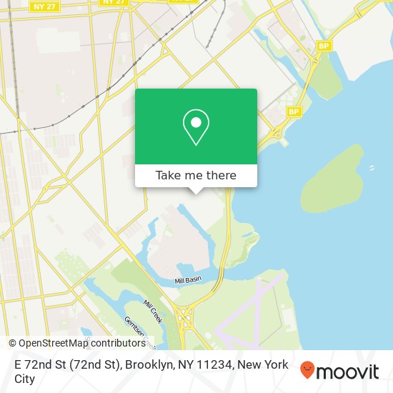 Mapa de E 72nd St (72nd St), Brooklyn, NY 11234