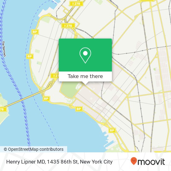 Mapa de Henry Lipner MD, 1435 86th St
