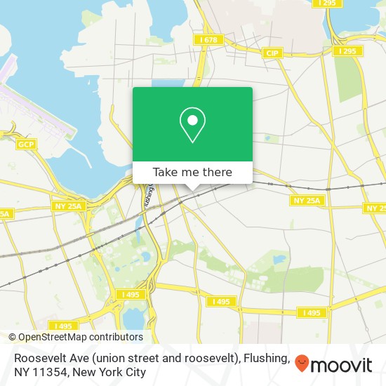 Mapa de Roosevelt Ave (union street and roosevelt), Flushing, NY 11354
