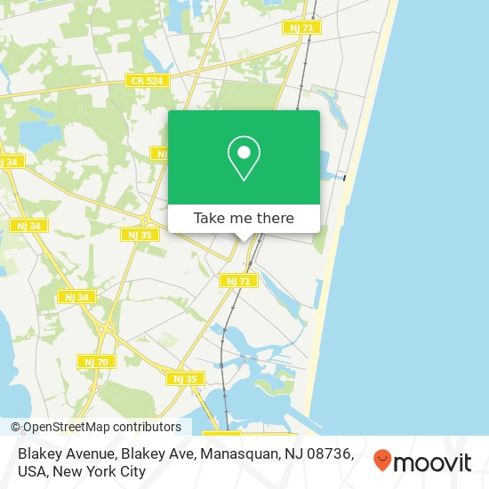 Blakey Avenue, Blakey Ave, Manasquan, NJ 08736, USA map