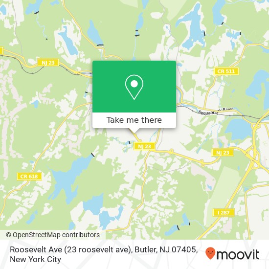 Mapa de Roosevelt Ave (23 roosevelt ave), Butler, NJ 07405
