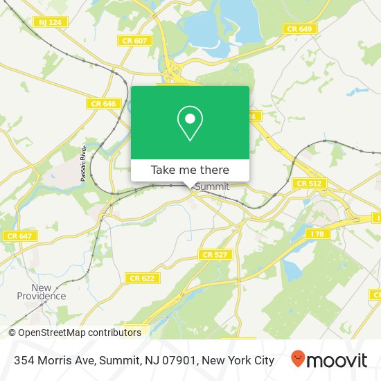 Mapa de 354 Morris Ave, Summit, NJ 07901