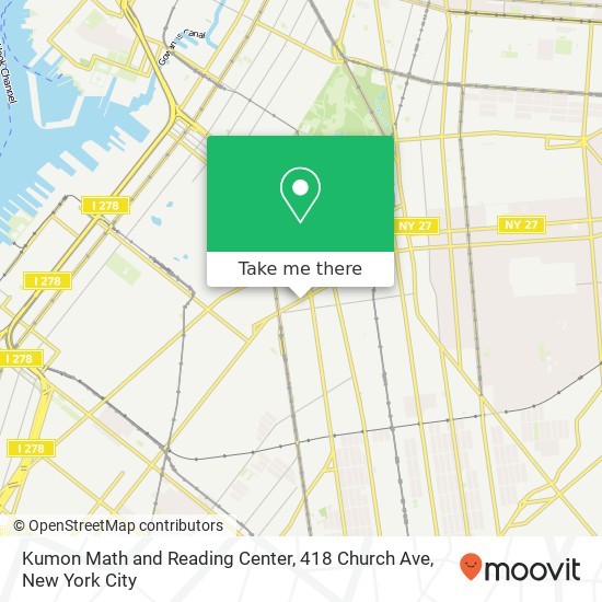 Mapa de Kumon Math and Reading Center, 418 Church Ave