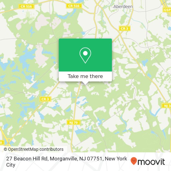 Mapa de 27 Beacon Hill Rd, Morganville, NJ 07751