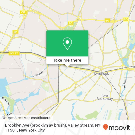 Mapa de Brooklyn Ave (brooklyn av brush), Valley Stream, NY 11581