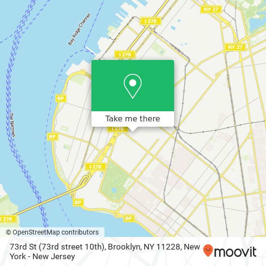 Mapa de 73rd St (73rd street 10th), Brooklyn, NY 11228