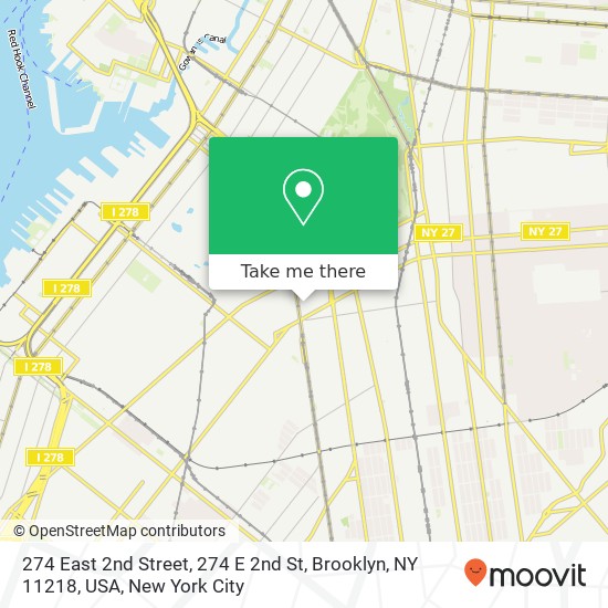 274 East 2nd Street, 274 E 2nd St, Brooklyn, NY 11218, USA map