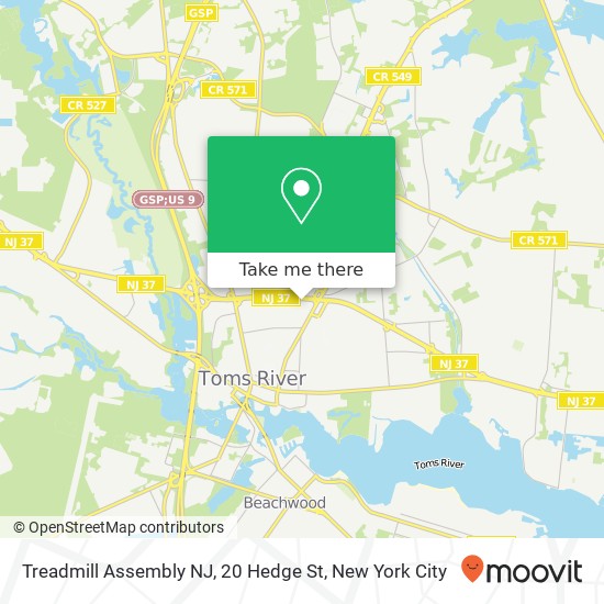 Mapa de Treadmill Assembly NJ, 20 Hedge St
