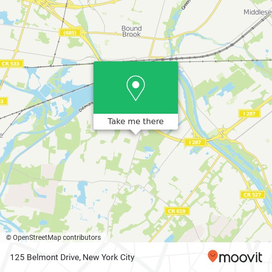 Mapa de 125 Belmont Drive, 125 Belmont Dr, Somerset, NJ 08873, USA