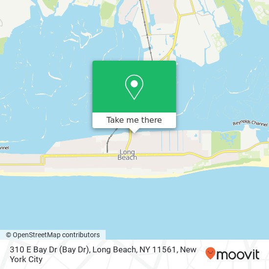 Mapa de 310 E Bay Dr (Bay Dr), Long Beach, NY 11561
